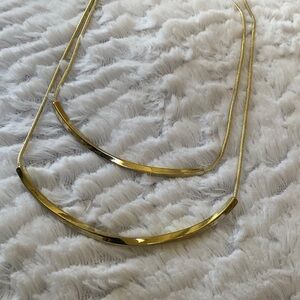 Layered Gold Bar Necklace - Women Jewelry
